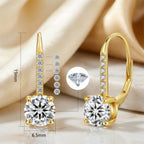 2,0 karaat moissanite (lab diamant) oorbellen | 925 sterling Zilver, 14k goudverguld