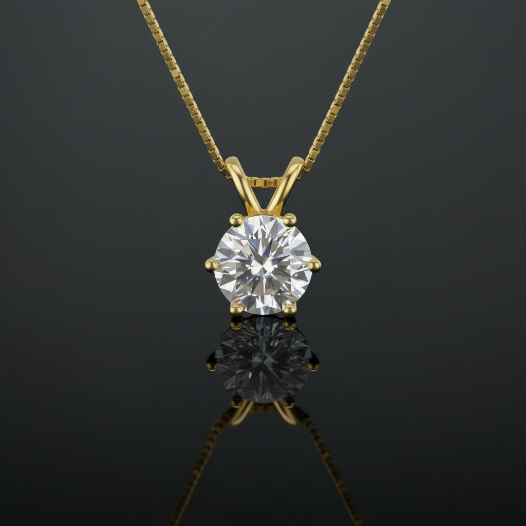 3 karaat moissanite (lab diamant) ketting | 925 sterling zilver, 18k goudverguld
