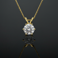3 karaat moissanite (lab diamant) ketting | 925 sterling zilver, 18k goudverguld
