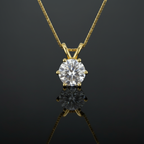 3 karaat moissanite (lab diamant) ketting | 925 sterling zilver, 18k goudverguld
