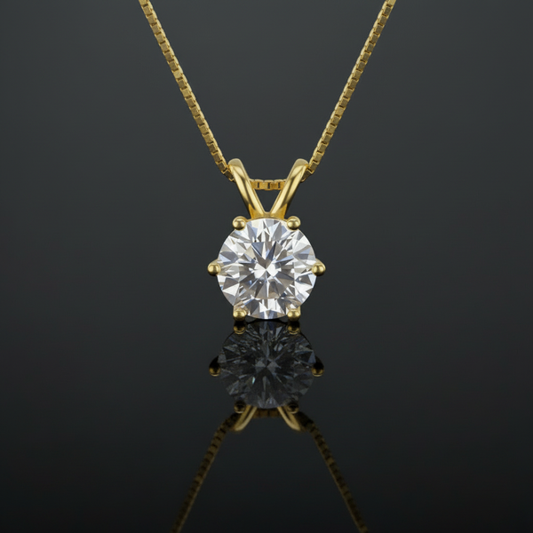 3 karaat moissanite (lab diamant) ketting | 925 sterling zilver, 18k goudverguld