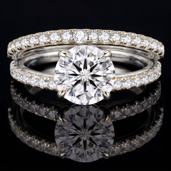 Titanix Bridal Set wedding band witgoud