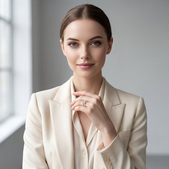 Titanix Dames Ring Set – 2 Karaat Moissanite (Lab-Diamant) met GRA-certificaat – 925 Sterling Zilver – 18k Goud Verguld – Bridal Set –17.25 mm / Maat 54