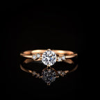 Zilveren Moissanite Solitaire Ring roségoudverguld – geleverd in geschenkdoosje