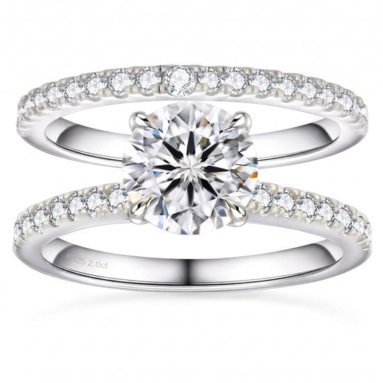 Titanix Bridal Set 2 karaat moissanite witgoud verguld maat 54