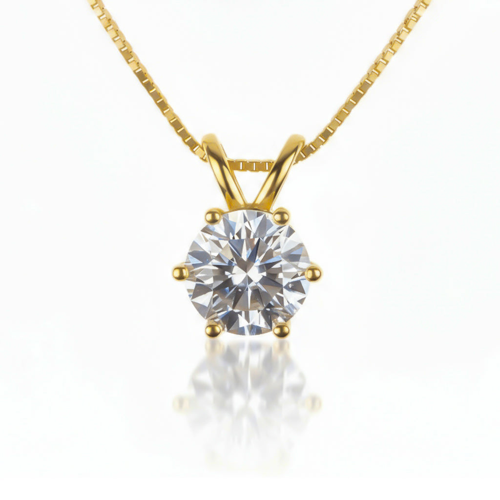 Titanix 925 Sterling zilver 18k goud gecoate Ketting met 3 karaat Moissanite (lab diamant) – Met GRA Certificaat