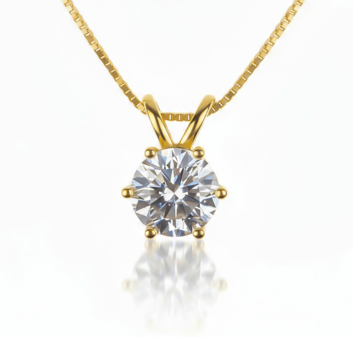 Titanix 925 Sterling zilver 18k goud gecoate Ketting met 3 karaat Moissanite (lab diamant) – Met GRA Certificaat