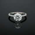 1 karaat moissanite (lab diamant) ring | 925 sterling zilver en witgoud verguld | Maat 17.25 mm/54
