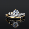 1 karaat moissanite (lab diamant) ring | 925 sterling zilver en 18K goud verguld
