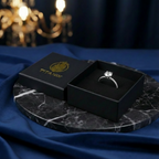 1 karaat moissanite (lab diamant) ring | 925 sterling zilver en witgoud verguld | Maat 17.25 mm/54