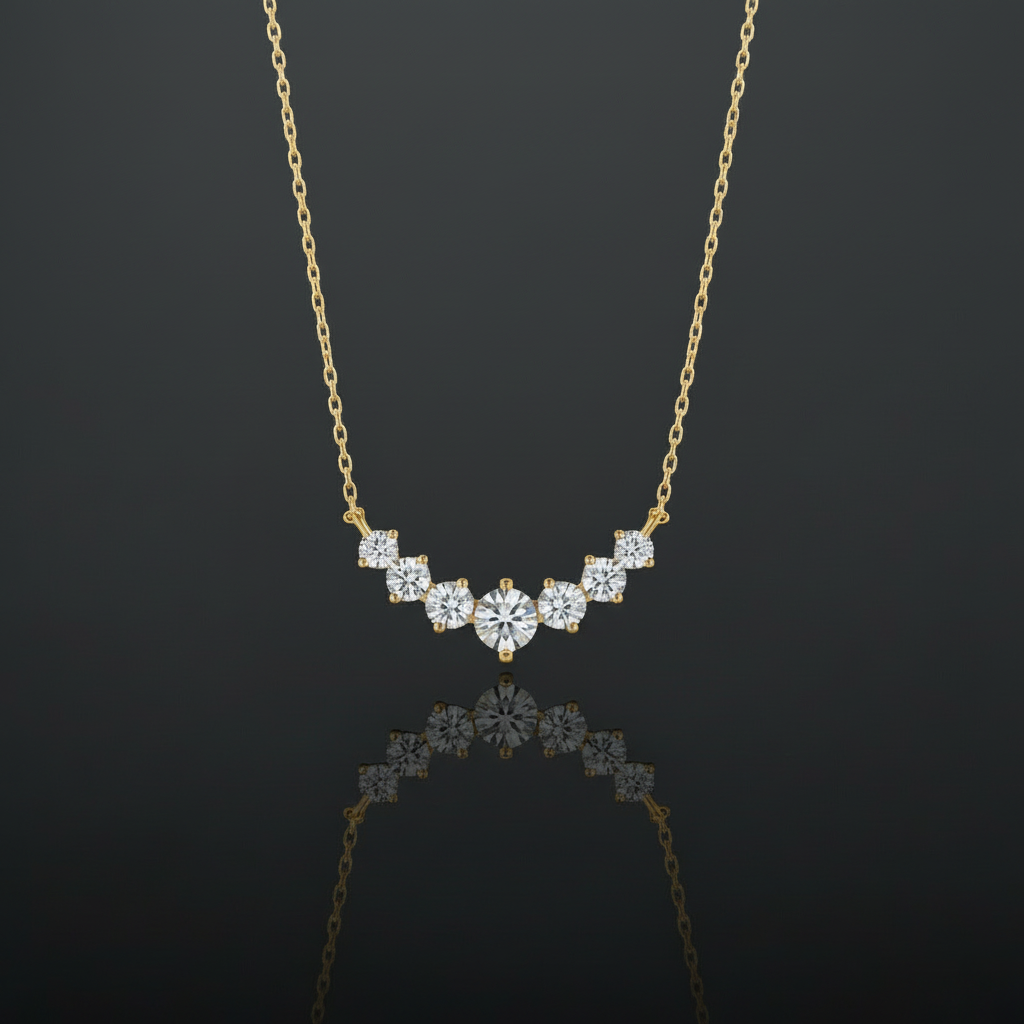 1.7 karaat moissanite (lab diamant) ketting | 925 sterling zilver 18k goud­verguld