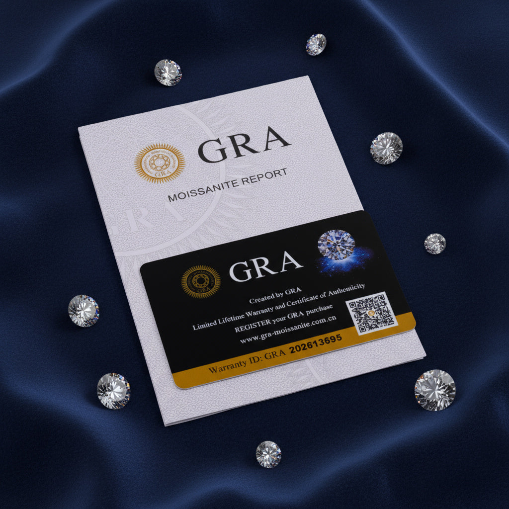 Titanix 925 Sterling zilver 18k goud gecoate Ketting met 3 karaat Moissanite (lab diamant) – Met GRA Certificaat