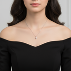 Titanix Ketting Dames – 925 Sterling Zilver, 18k Witgoud­verguld – 1 Karaat Moissanite (Lab-Diamant) met GRA-Certificaat – Mooie Elegante Ketting