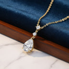 Titanix Ketting Dames – 925 Sterling Zilver, 18k Goudverguld – 2 Karaat Moissanite (Lab-Diamant) met GRA-Certificaat – Luxe grote steen