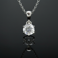 1 karaat moissanite (lab diamant) ketting | 925 sterling Zilver, 18k witgoud­verguld