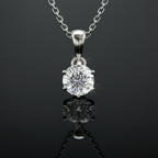 1 karaat moissanite (lab diamant) ketting | 925 sterling Zilver, 18k witgoud­verguld