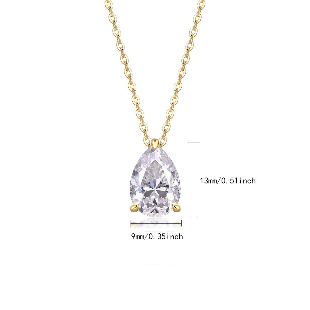 5 karaat moissanite (lab diamant) ketting | 925 sterling Zilver en 18k goudverguld