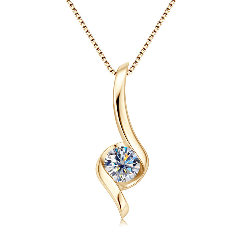 Titanix sieradenset – 2 karaat moissanite (lab diamant) – ketting + oorbellen | 925 sterling zilver, 18k goudverguld | met GRA-certificaat