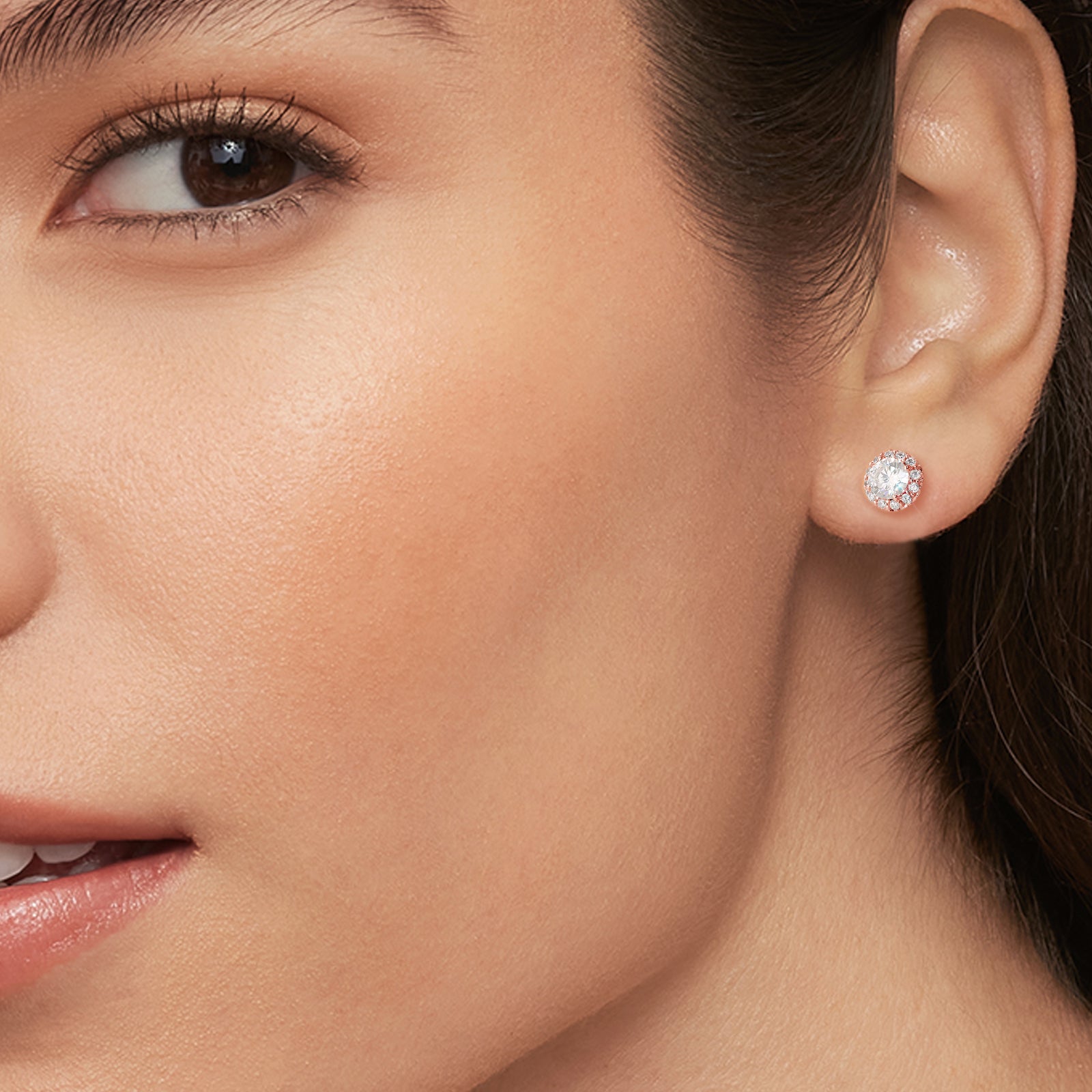 1.6 karaat moissanite (lab diamant) oorbellen | 925 sterling Zilver, 14k Roségoud ­verguld