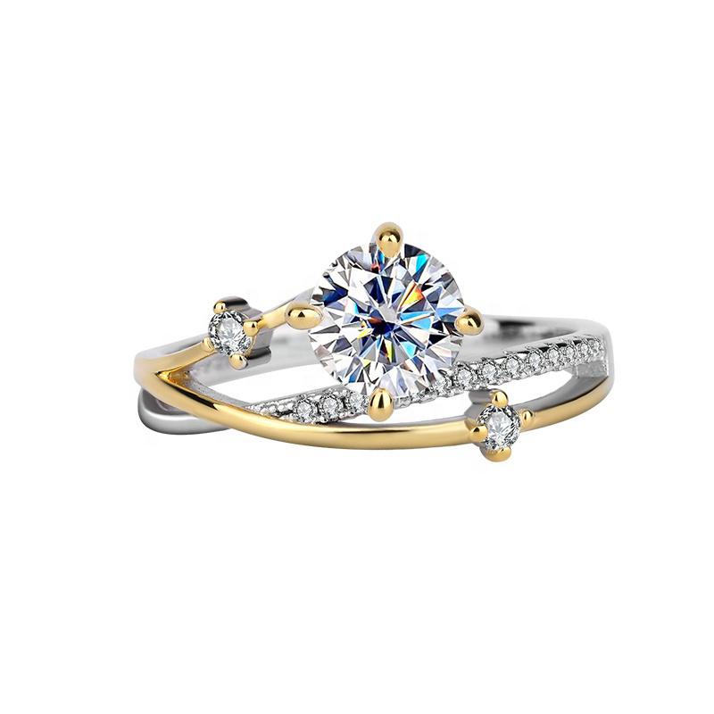 Titanix ring Dames – 925 Sterling Zilver, 18k goud­verguld – 1 Karaat Moissanite (Lab-Diamant) met GRA-Certificaat –Luxe Ring
