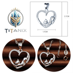 Titanix Ketting Dames – 925 Sterling Zilver – Hartje & Poes-Hanger – Speels & Elegant Cadeau