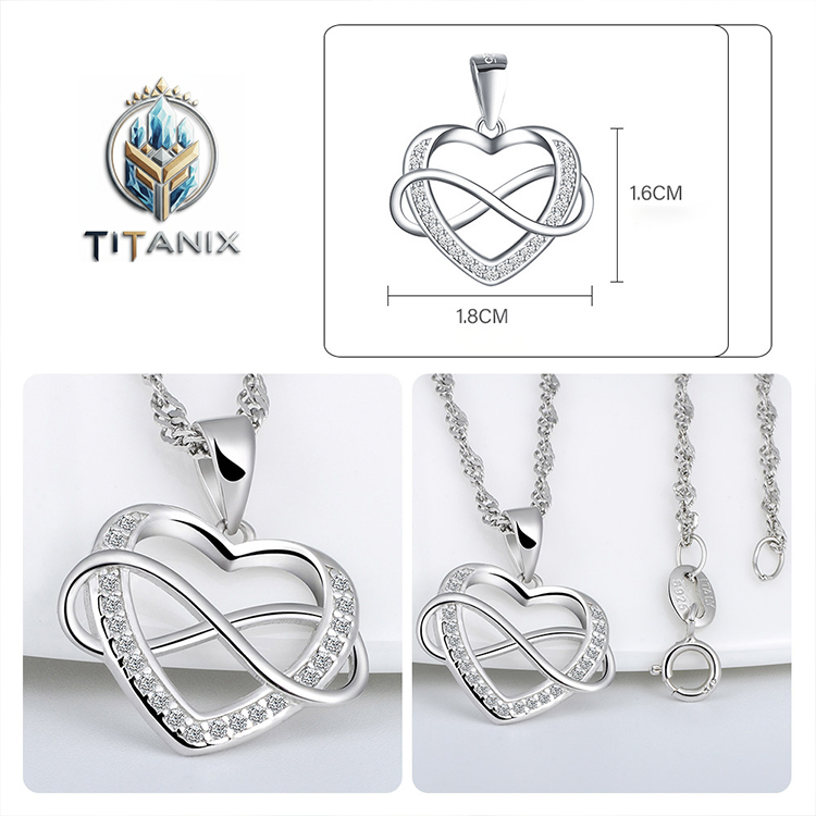 Titanix Ketting Dames – 925 Sterling Zilver Hartje – Pure Elegantie & Tijdloos Geschenk