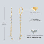 Titanix chain oorbellen – 1 karaat moissanite (lab diamant) – 925 sterling zilver, 18k goudverguld | met GRA-certificaat