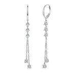 Titanix chain oorbellen – 1 karaat moissanite (lab diamant) – 925 sterling zilver, witgoudverguld | met GRA-certificaat
