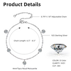 1.5 karaat moissanite (lab diamant) armband | 925 sterling Zilver, Witgoud ­verguld