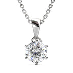 Titanix Ketting Dames – 925 Sterling Zilver, 18k Witgoud­verguld – 1 Karaat Moissanite (Lab-Diamant) met GRA-Certificaat – Mooie Elegante Ketting