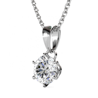 Titanix Ketting Dames – 925 Sterling Zilver, 18k Witgoud­verguld – 1 Karaat Moissanite (Lab-Diamant) met GRA-Certificaat – Mooie Elegante Ketting