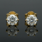 1 karaat moissanite (lab diamant) oorbellen | 925 sterling Zilver, 18k goud­verguld