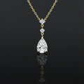 2 karaat moissanite (lab diamant) ketting | 925 sterling Zilver en 18k goudverguld