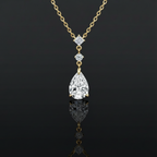 2 karaat moissanite (lab diamant) ketting | 925 sterling Zilver en 18k goudverguld