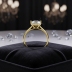 1 karaat moissanite (lab diamant) ring | 925 sterling zilver en 18K goud verguld | Maat  17.25 mm/54