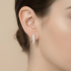 Titanix Oorbellen Dames – 925 Sterling Zilver, 18k Goudverguld – 2,76 Karaat Moissanite (Lab-Diamant) met GRA-Certificaat – Luxe Hoops Oorbellen