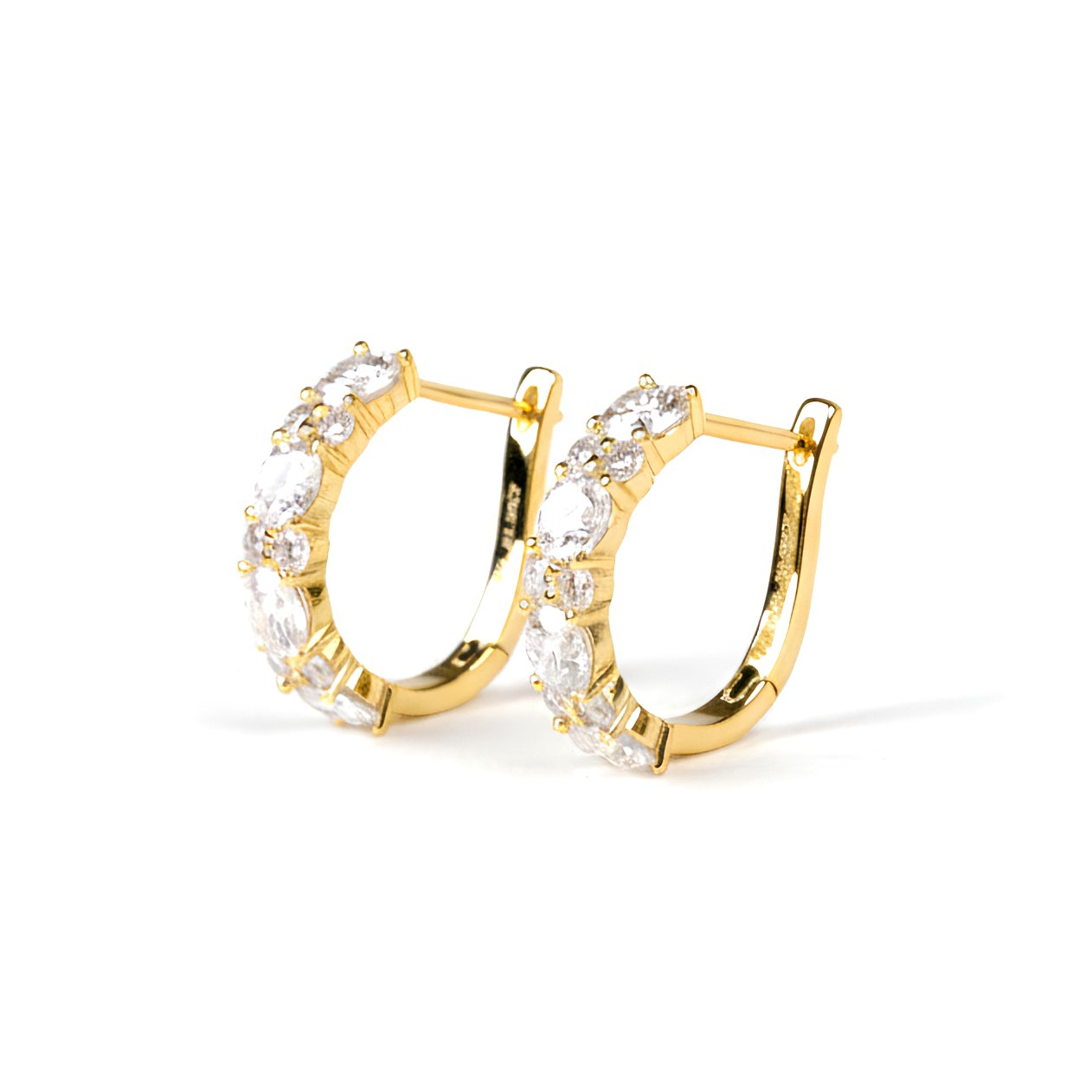 Titanix Oorbellen Dames – 925 Sterling Zilver, 18k Goudverguld – 2,76 Karaat Moissanite (Lab-Diamant) met GRA-Certificaat – Luxe Hoops Oorbellen