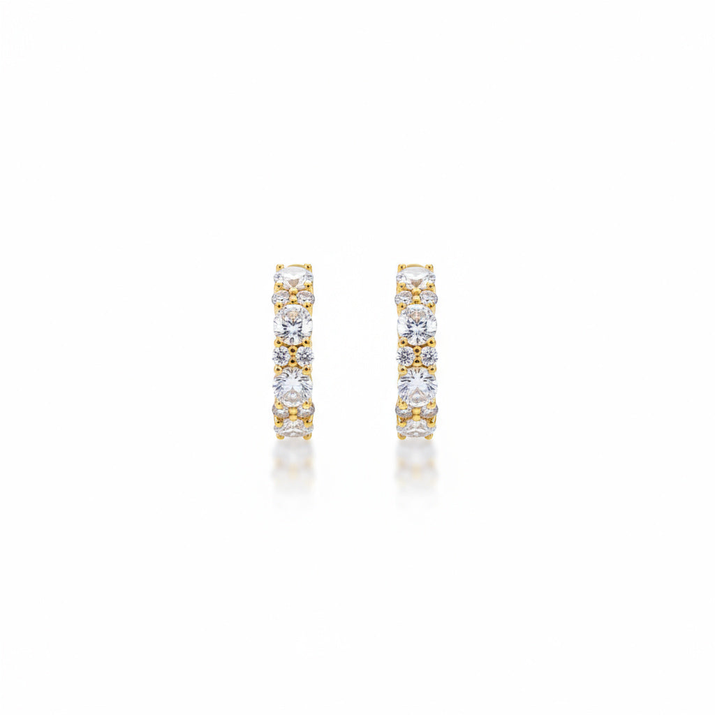 Titanix Oorbellen Dames – 925 Sterling Zilver, 18k Goudverguld – 2,76 Karaat Moissanite (Lab-Diamant) met GRA-Certificaat – Luxe Hoops Oorbellen