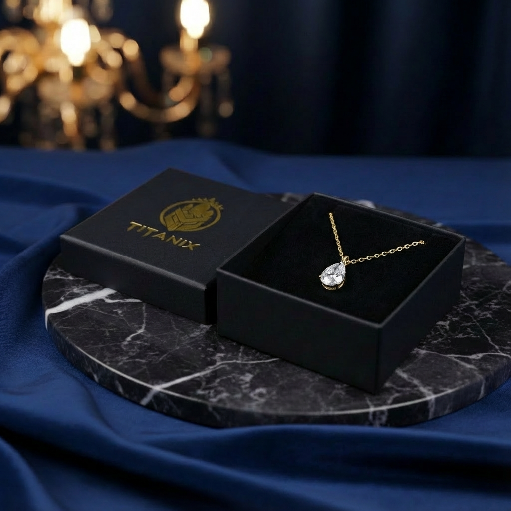 5 karaat moissanite (lab diamant) ketting | 925 sterling Zilver en 18k goudverguld