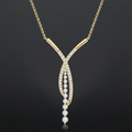 1.26 Karaat Moissanite (Lab-Diamant) | 925 Sterling Zilver, 18k goudverguld, met 44 stenen