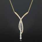 1.26 Karaat Moissanite (Lab-Diamant) | 925 Sterling Zilver, 18k goudverguld, met 44 stenen