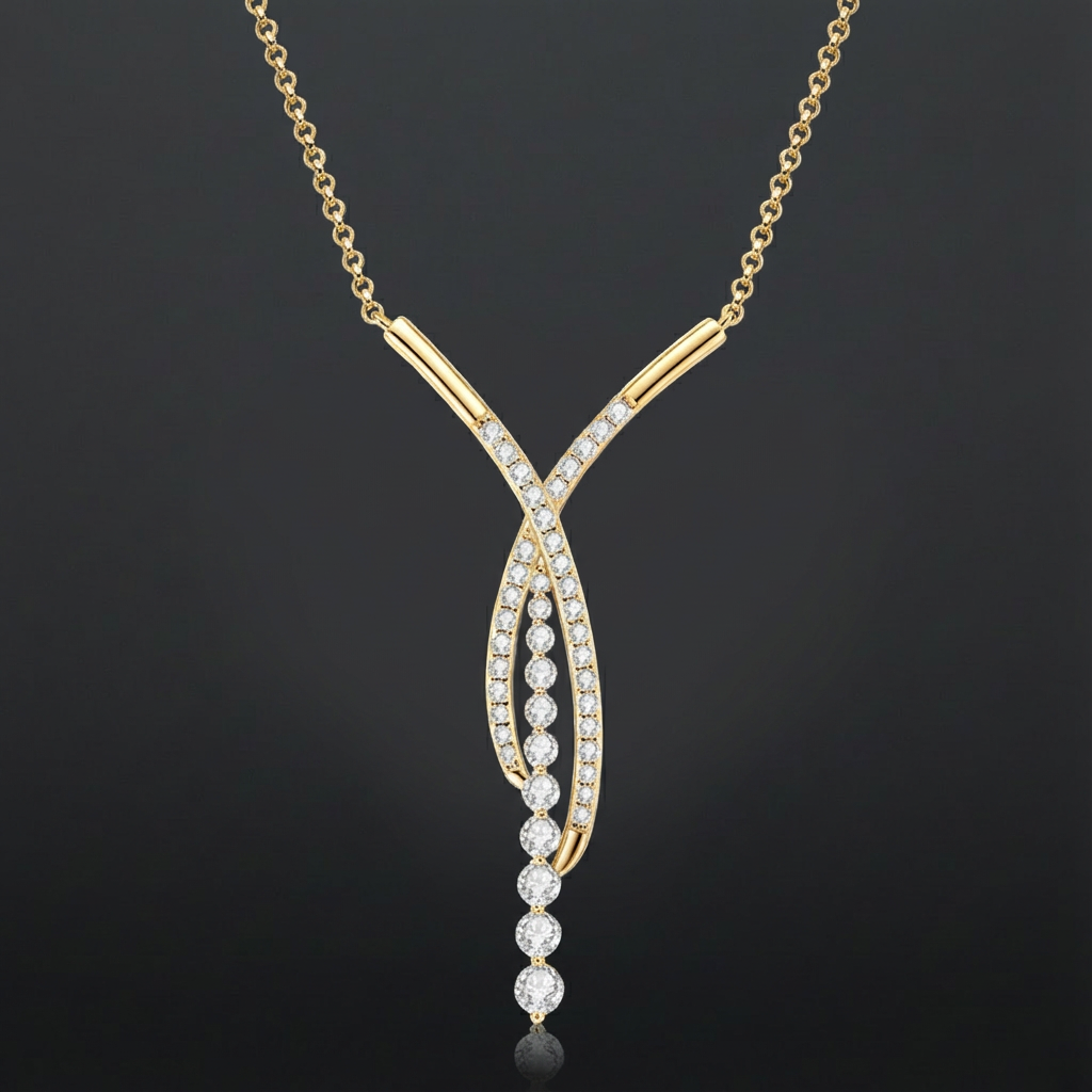 1.26 Karaat Moissanite (Lab-Diamant) | 925 Sterling Zilver, 18k goudverguld, met 44 stenen