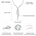 1.26 Karaat Moissanite (Lab-Diamant) | 925 Sterling Zilver, Platina verguld, met 44 stenen