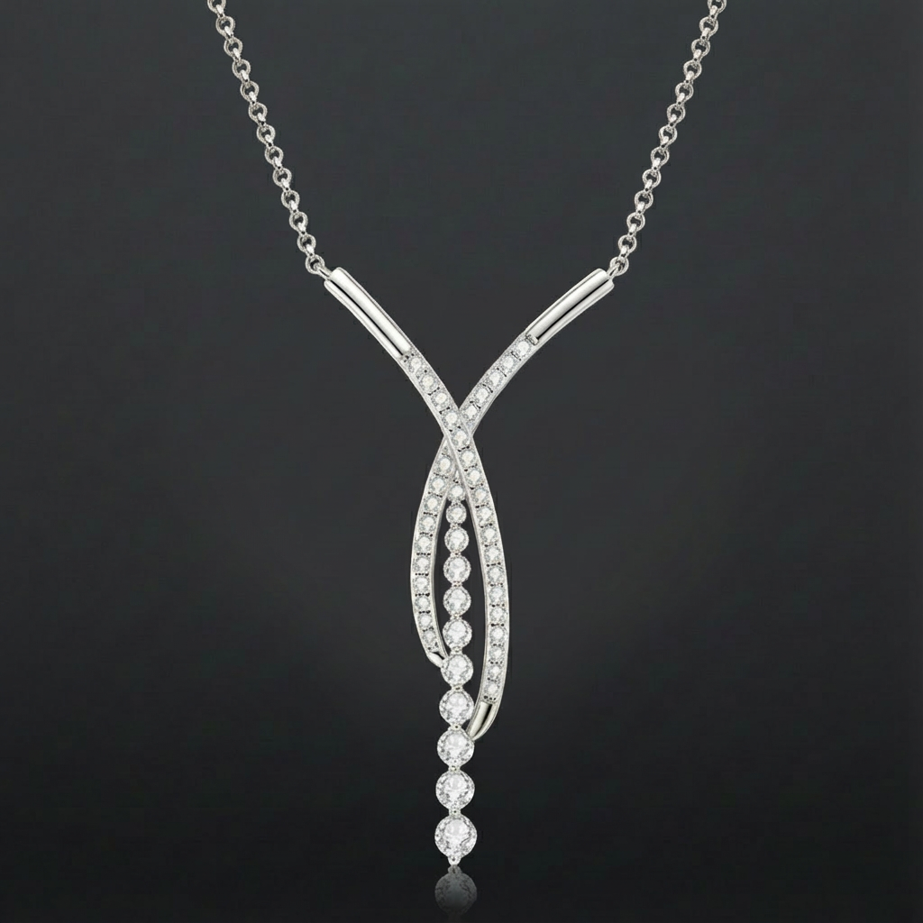 1.26 Karaat Moissanite (Lab-Diamant) | 925 Sterling Zilver, Platina verguld, met 44 stenen