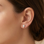 1 karaat moissanite (lab diamant) oorbellen peer vorm | 925 sterling Zilver, 18k goud­verguld