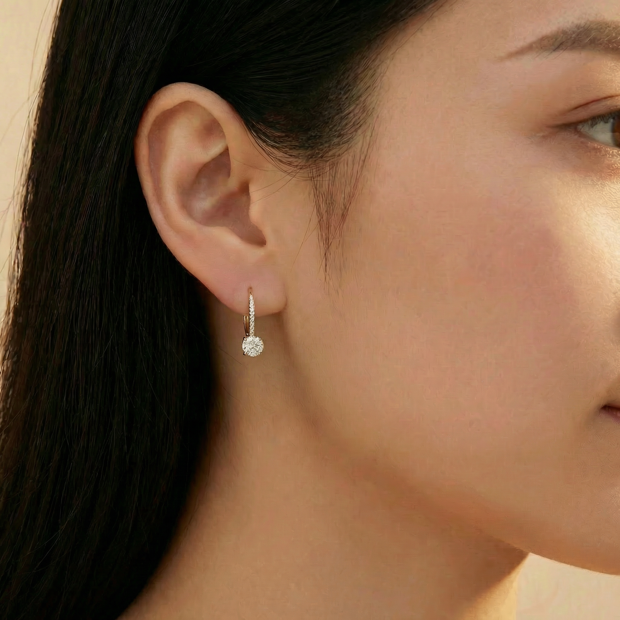 2,0 karaat moissanite (lab diamant) oorbellen | 925 sterling Zilver, 14k goudverguld