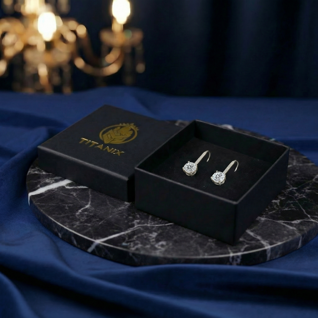 2,0 karaat moissanite (lab diamant) oorbellen | 925 sterling Zilver, 14k Witgoud verguld