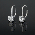2,0 karaat moissanite (lab diamant) oorbellen | 925 sterling Zilver, 14k Witgoud verguld
