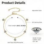 1.5 karaat moissanite (lab diamant) armband | 925 sterling Zilver, 18k Goud­verguld