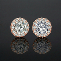 1.6 karaat moissanite (lab diamant) oorbellen | 925 sterling Zilver, 14k Roségoud ­verguld